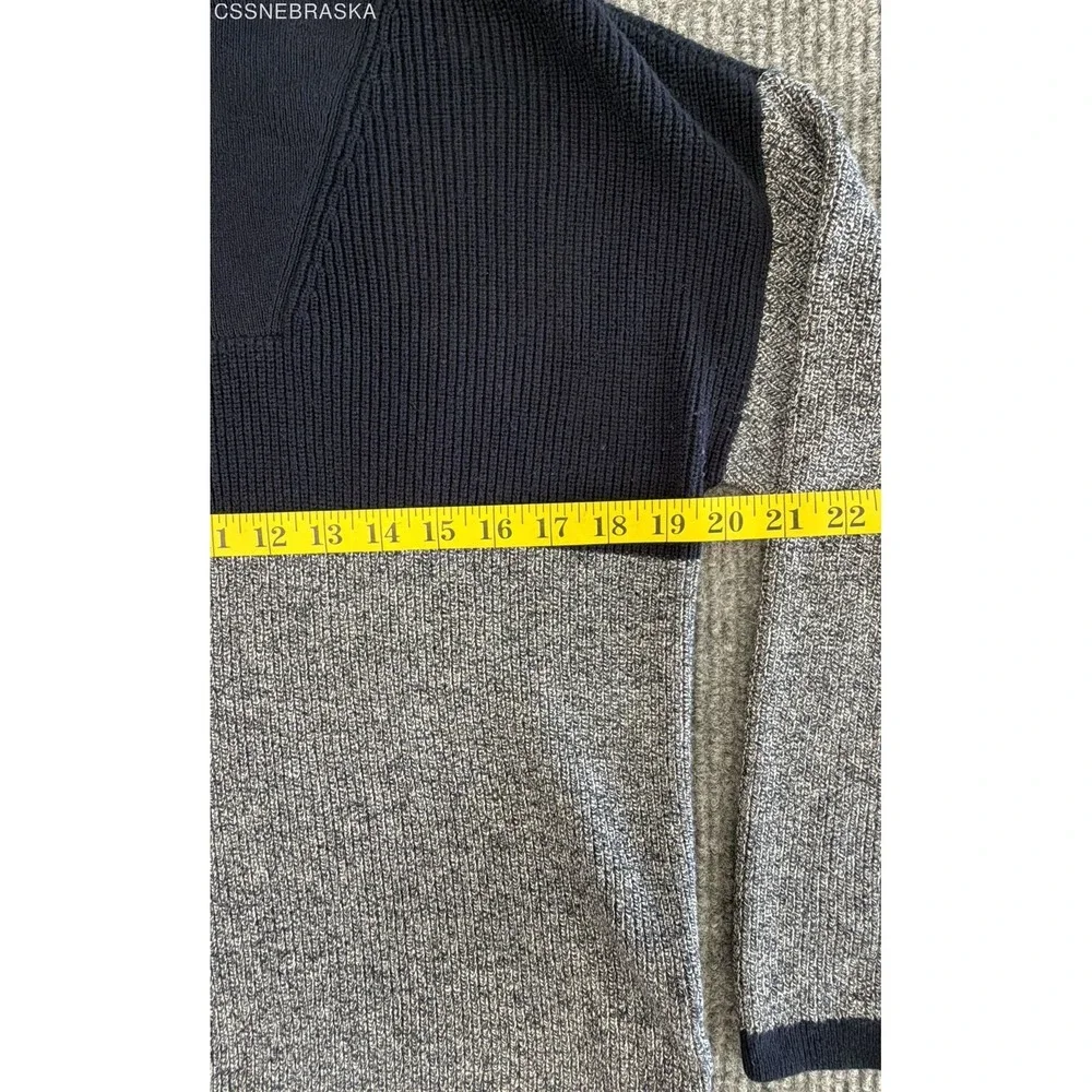 T by Talbots‎ Black/Gray Womens quarter-zip pullover sweater. - Size MP